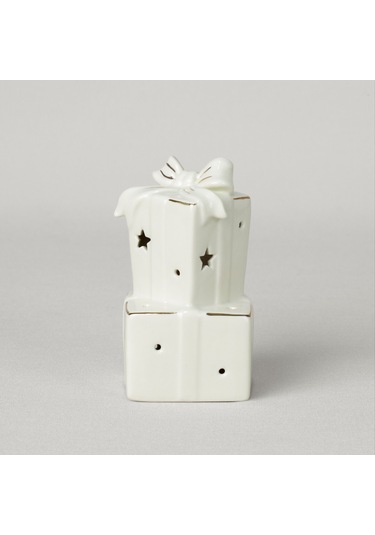 Linens Gift Box 7x7x13 Cm Ledli Dekor Ekru