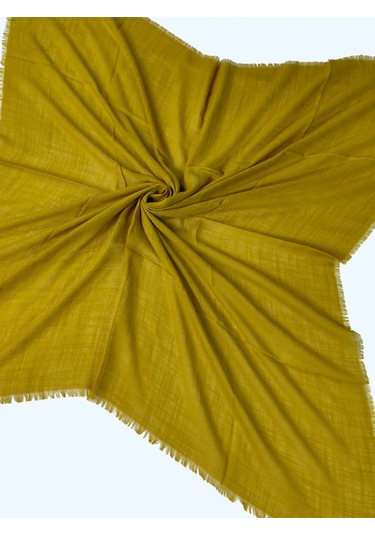 Enba Flamlı Yazma %100 Pamuk Nefes Alan Doğal Kumaş Hardal