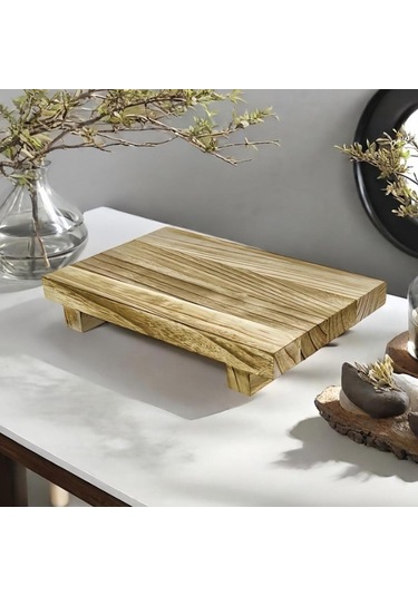 Suntek Ahşap Kaideli Ekran Bulaşık Sabunu Yükseltici Tabak Bej