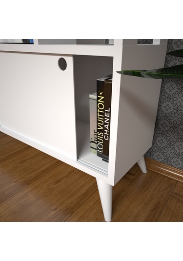 Emkawood Emkawood Suny Sürgü Kapaklı Kitaplık Raflı