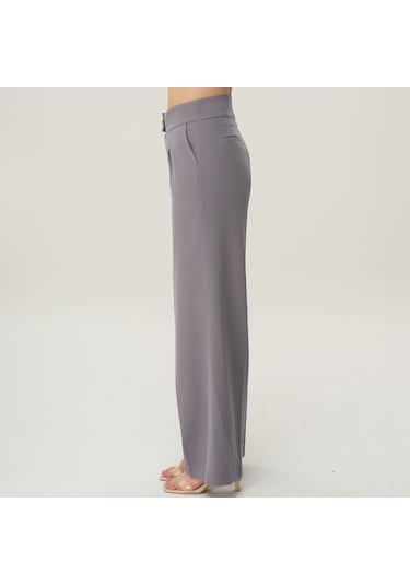 Deryam Tekstil Geniş Paça Kadın Pantolon Gri