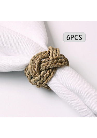 Homyl 6x El Yapımı Peçete Halkaları Tutacağı 4.3x4.4cm Haki