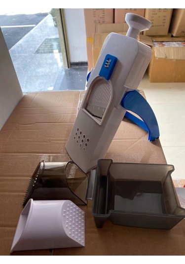 Padalink Mutfakta Kullanım İçin Çok Fonksiyonlu Ayarlanabilir Sebze Meyve Dilimleyici, 8 Vitesli Paslanmaz Çelik Rendeleyici - Mavi