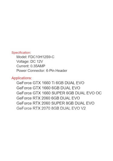 Fdc10H12S9 C For Asus Gtx 1660 Super 1660Ti 2060 2070 Dual Evo Gr