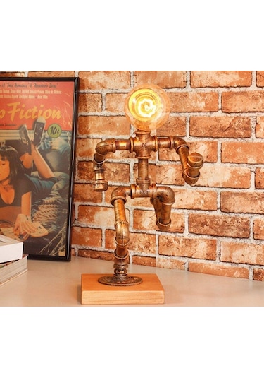 Hediyelik Kitap Okuma Lambası, El Yapımı Robot Masa Lambası Siyah