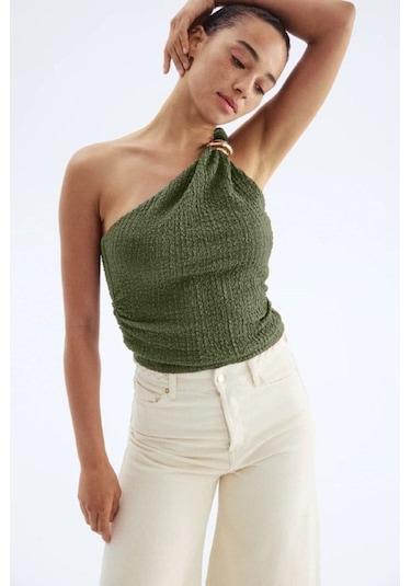 Aksesuarlı Bluz Çok Renkli