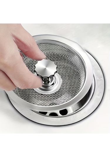Paslanmaz Çelik Mutfak Lavabo Süzgeci - 8.13cm & 5.33cm Ağ, Banyo, Tuvalet & Makyaj Masası İçin Tıkanmaz Gümüş