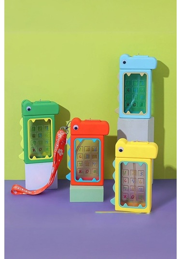 Dinozor Tasarımlı Suluk 480 Ml Bpa Içermez Suluk Çocuk Okul Su Şişesi Taşınabilir Matara - Sarı Sarı