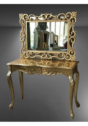 Dresuar Aslan Ayak Model Kayın Torna Parlak Gold Lake Çekmece Ayna Lüx Oyma Gold Dresuar Aslan Ayak Model Kayın Torna Parlak Gold Lake Çekmece Ayna Lüx Oyma Gold