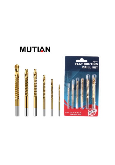 Yunboo 6'lı Tungsten Kaplama Hss Testere Dişli Matkap Ucu Seti - 3-8mm Çaplı, Çelik/ahşap/plastik İçin Hızlı Ve Keskin Delme