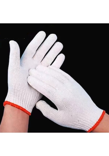 Sones 400g 12 Çift İşçi Koruma Aşınmaya Dayanıklı Pamuklu Eldiven Kalınlaştırılmış Şantiye Çalışma Eldiveni