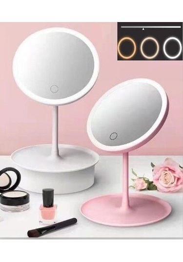 Led Işıklı Dokunmatik Makyaj Aynası 3 Kademeli Işık Ayarlı