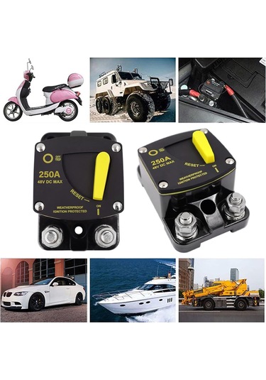 50a 60a 80a 100a 150a 200a 250a 300a Amp Devre Kesici Sigorta Sıfırlama 12-48v Dc Araba Ses Amplifikatör Kesici Renk: 150a