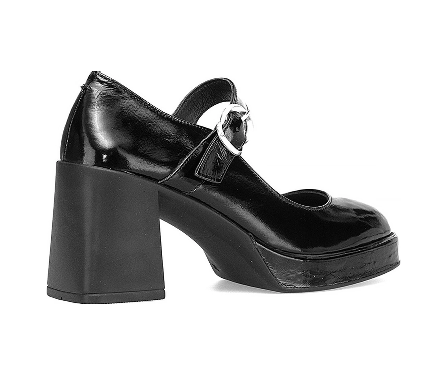 Mammamia D25ka-470 Kadın Hakiki Rugan Deri Klasik Topuklu Ayakkabı Siyah Siyah