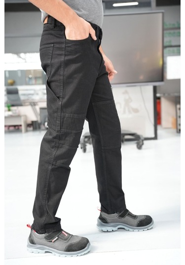 Uniprom İş Pantolonu Kot Kumaş Titan Flex Model Siyah Siyah