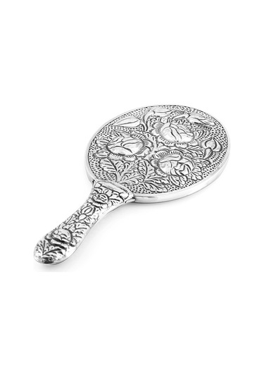 Altın Sepeti GA023 Çiçekli Gümüş Papatya El Aynası