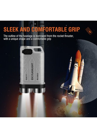 Yunboo Küçük Anahtar Zinciri Feneri, 4 Renkli Işık Kaynağı, 5 Seviye Parlaklık, Ip65 Su Geçirmez, Type-c Şarjlı, 900lm, Mini Boyut, Taşınabilir İçin Dışlı Litiyum Pil Beyaz