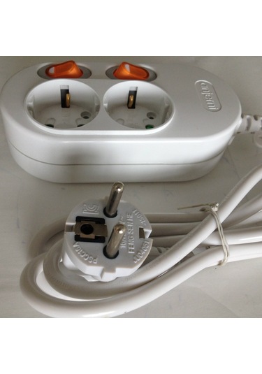 Joyjadehub Kore Priz Şeridi 2 Çoklu Anahtar Priz Avrupa