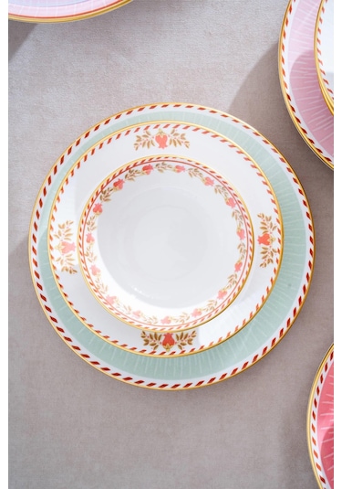 Mia 6 Kişilik 30 Parça Porselen Yemek Takımı Renkli