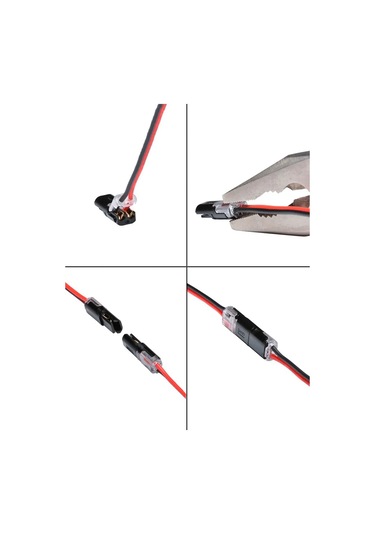 Fobz Kablolar İçin Hızlı Takmalı 2 Pinli Bağlantılar 10 Adet 5 Çift 334098568 Siyah