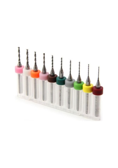 Tungsten Karbür Mini Cnc Matkap Uç Pcb Baskı Devre 10 Lu Set 0.6-1.5mm