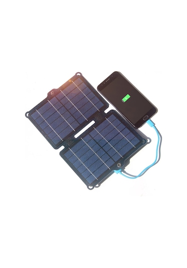 Hfambition 5v 8w Çift Usb Çıkışlı Çift Katlı Güneş Paneli - Polikristal Güneş Şarj Cihazı 175x130x15mm