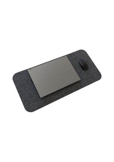 Çalışma Masası Düzenleyici Keçe Bilgisayar Mouse Pedi Masa Üstü Düzenleyici Mat 70x32 Cm K. Gri