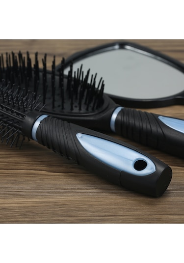 Moveevo 5 Parçalı Saç Tarağı Seti Düz Tarak+ Nervürlü Tarak+ Kıvırcık Tarak + Masaj Tarağı + Ayna + Saklama Tabanı Kırmızı