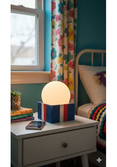 Modern Tasarım Makrome İp Abajur Dekoratif Lamba Abajur Masa Lambası Glop Cam Abajur Çok Renkli