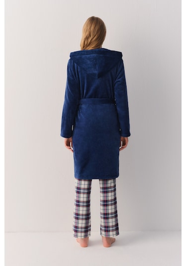 Suwen Teddy Robe Sabahlık Sh26402615303 Lacivert