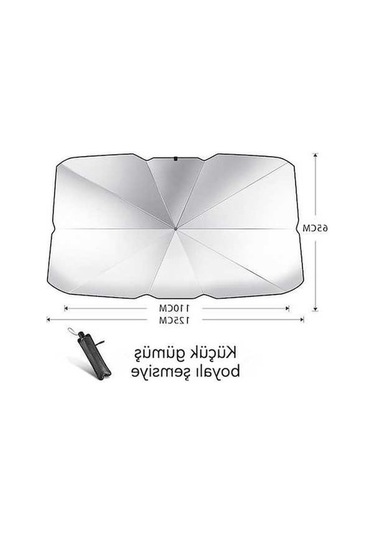 Katlanır Araba Ön Cam Şemsiye - Küçük Gümüş Kaplama 1 Adetli Set 1 ADETLİ SET