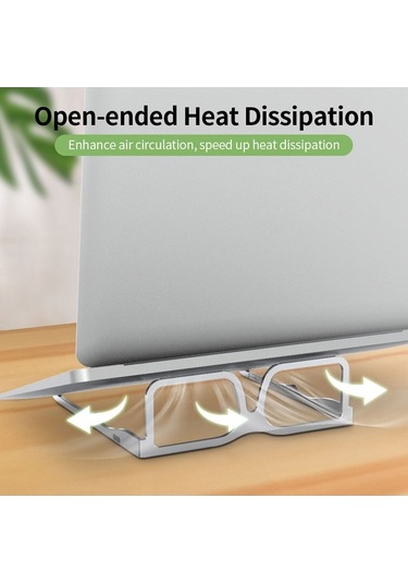 Pazly Bilgisayar Standı Alüminyum Alaşım, Dizüstü Tablet Standı, Katlanır, Taşınabilir, Gri/siyah/gül Altını