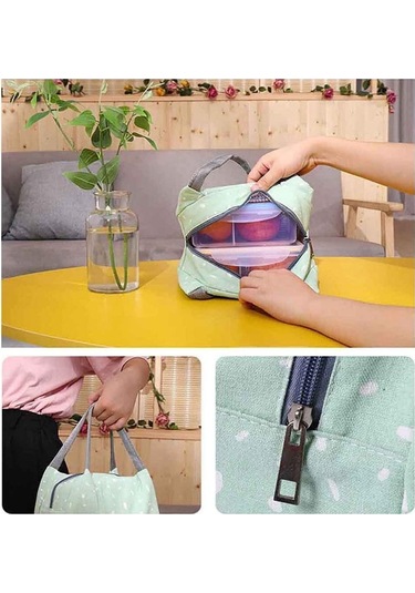 Öğle Yemeği Çantası Öğle Yemeği Çantası Kadın Kız Termal Yalıtımlı Öğle Yemeği Kutusu Tote Gıda Kabı Piknik Çantası 1 Siyah