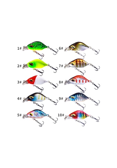 Hengjıa Cb070 Yem Batık Küçük Yağlı Sahte Yem, Boyut: 3.8cm 3.3g 10 Renk