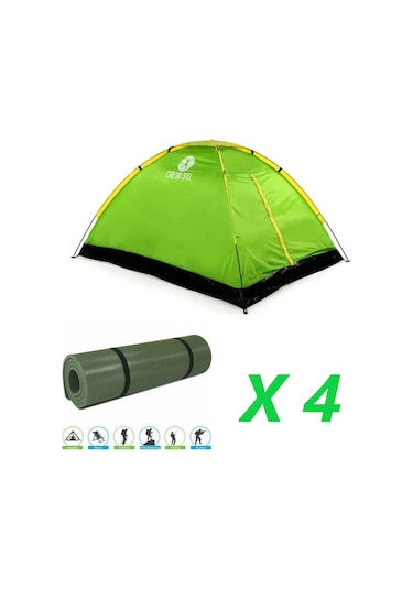 Upland Crew 3xl Çadır - 4 Kişilik 4 Tane Mat Yeşil