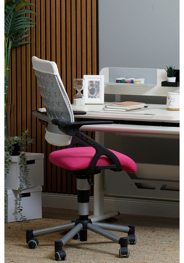 Creo Mobili Yükseklik Ayarlı Vega Plus Çalışma Sandalyesi, Ofis Ve Bilgisayar Koltuğu Beyaz/fuşya Gri Creo Mobili Yükseklik Ayarlı Vega Plus Çalışma Sandalyesi, Ofis Ve Bilgisayar Koltuğu Beyaz/fuşya Gri