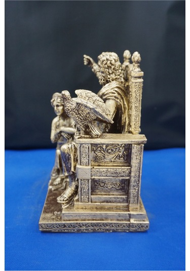 Zeus Ve Hera Mitolojik Heykel 30 Cm Dekoratif Biblo, Ev & Ofis Hediyelik Aksesuar Altın