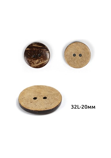 Dekoratif Hindistan Cevizi Düğmeleri 20mm 20 Adet 399227171