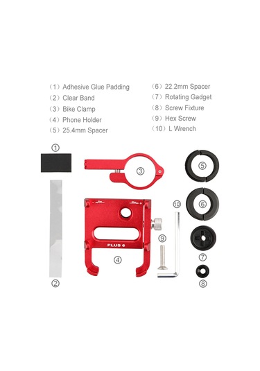 Gub Bisiklet Telefon Tutucu 360 Derece Dönen Uzunluğu Y6730b Siyah