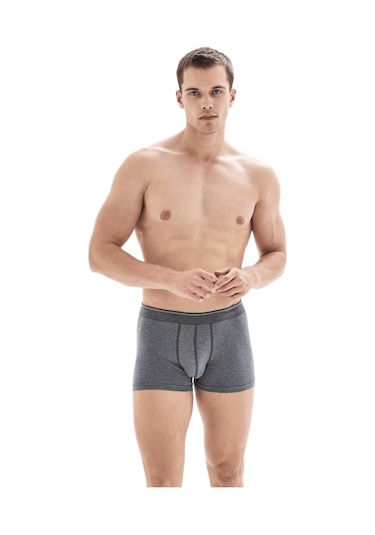 Blackspade Erkek Boxer Shorty 3'lü Paket Tender Cotton 9670 Antrasit Melanj - Siyah