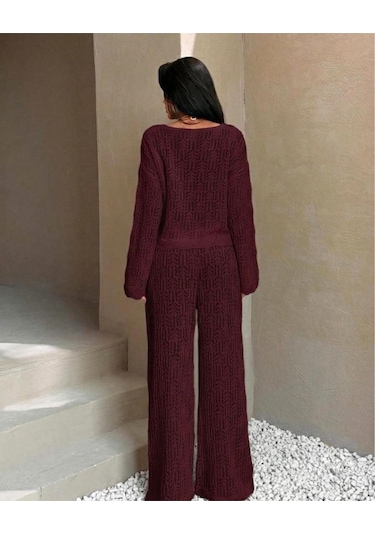Hidafashion Ajurlu Takım Bordo