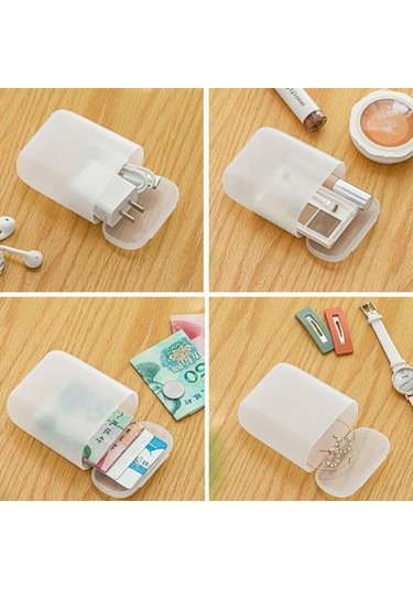 Yeşil Taşınabilir Tel Kablo Saklama Kutusu Seyahat Kulaklık Takı Para Organizatör Depolama