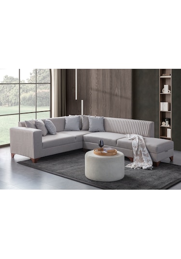 Eymense West Köşe Koltuk Takımı Krem Sağ Köşe