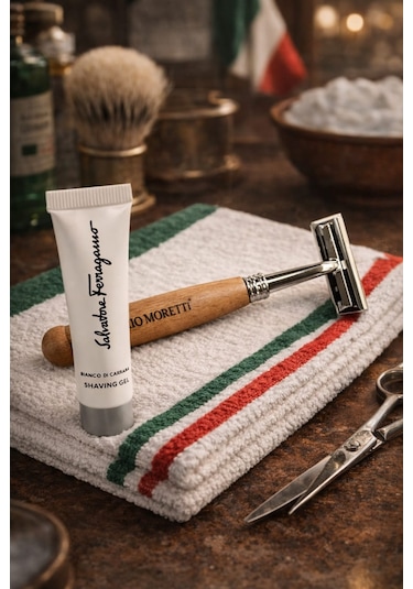Valerio Moretti Ahşap Saplı Klasik Tıraş Bıçağı + Shaving Gel 15 Ml