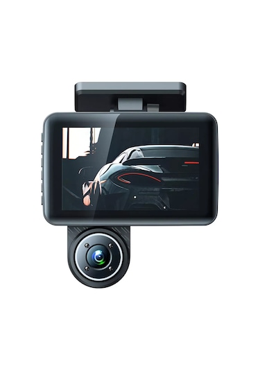 Wezone Üç Kameralı Araç İçi Kaydedici 1080p - Ön+iç+arka Görüntü, Entegre Park Monitörü, Ir Gece Görüşü Ve Çarpma Koruma Sistemi