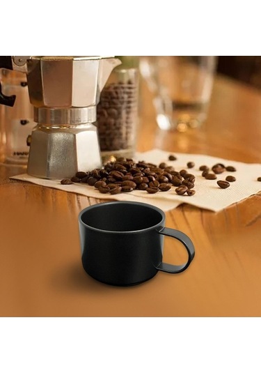 Pazly Açık Kahve Fincanı Yeniden Kullanılabilir 100 Ml Siyah Kahve Fincanı Siyah