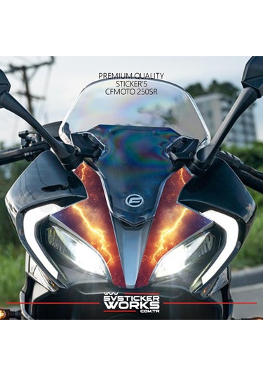 Cfmoto 250sr Sticker Ön Kafa Kaplama Modeli Hazır Kit Şimşek Sticker Desen Kaplama