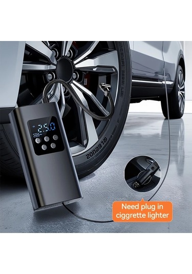 Primepickings Siyah Portable Kablolu Led Işıklı Şişirme Cihazı 150 Psı Hava Kompresörü 36v Araçlar Ve Yol Yardımı İçin