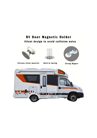 Honeybeeshop 2li Paket Beyaz 2 Adet Silikon Manyetik Kapı Tutucu Rv Kamyon Trailer İçin Matkap Gerektirmez Kurulum Güçlü Manyetik Çekim Sessiz Çalışma 2'li Paket Beyaz