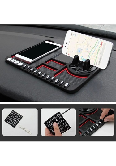 Point Araç Içi Torpido Kaydırmaz Ped Telefon Tutucu Numaratör Organizer Torpido Organizer